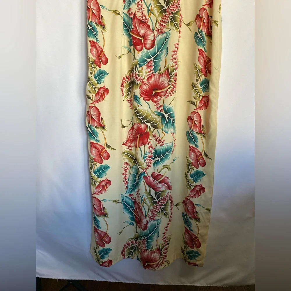 YOUNG HAWAII Sears Cream Tropical Maxi Dress with Red & Teal Floral Print - Picture 2 of 16